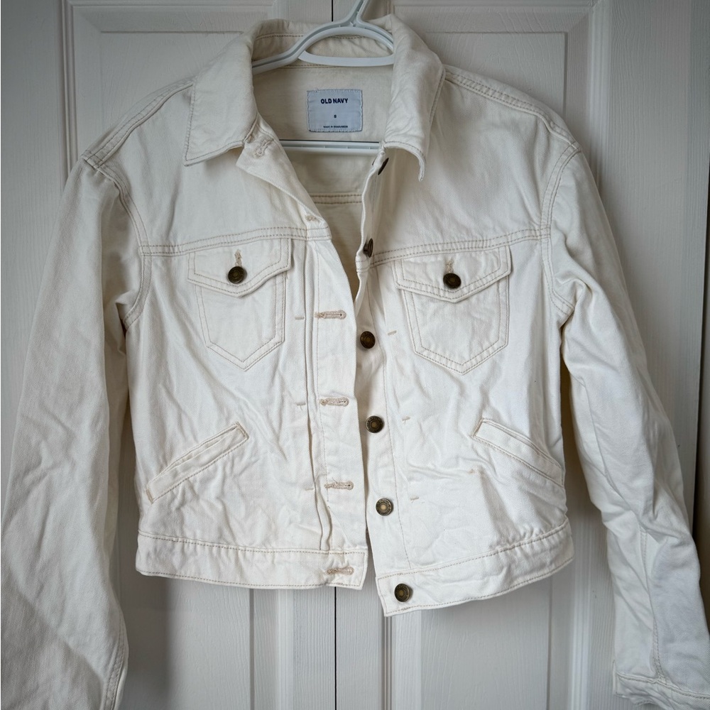 Size Small Cream Colored Jean Jacket